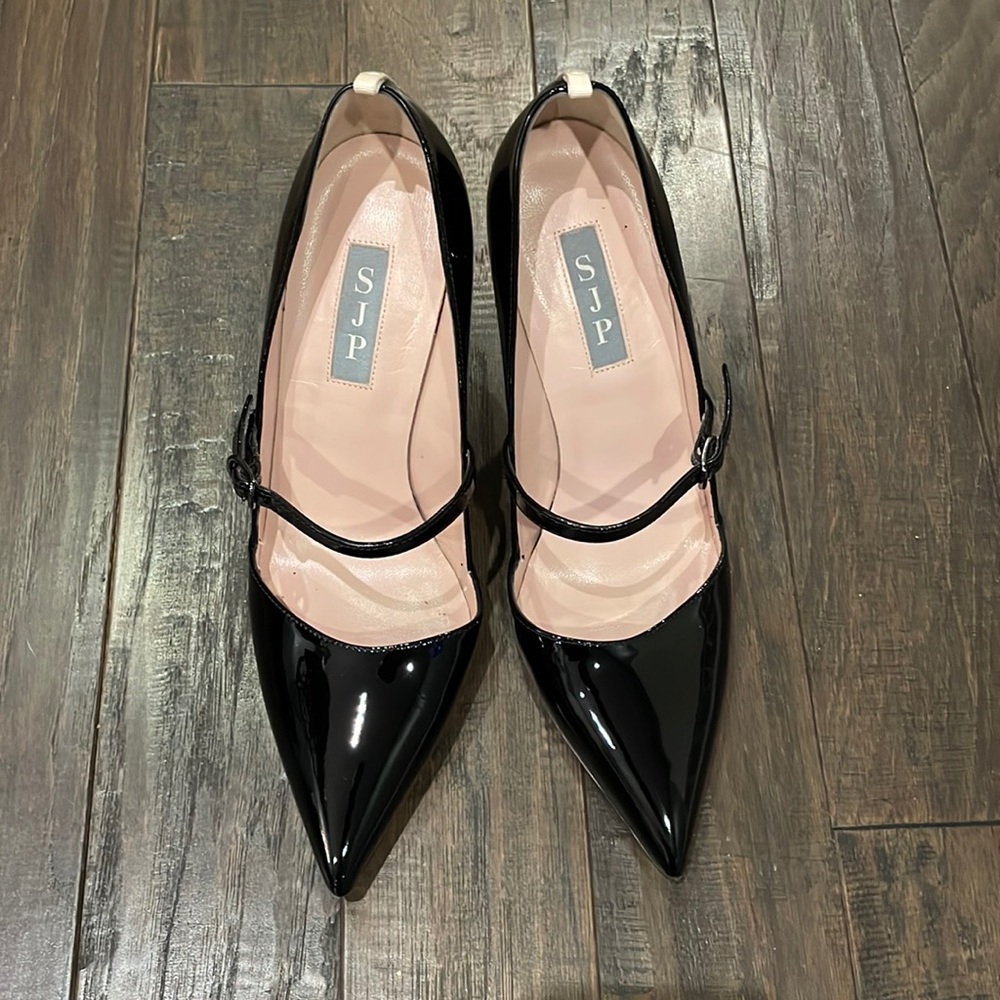 SJP by Sarah Jessica Parker Nirvana Black Patent Leather Heels, Size 37.5